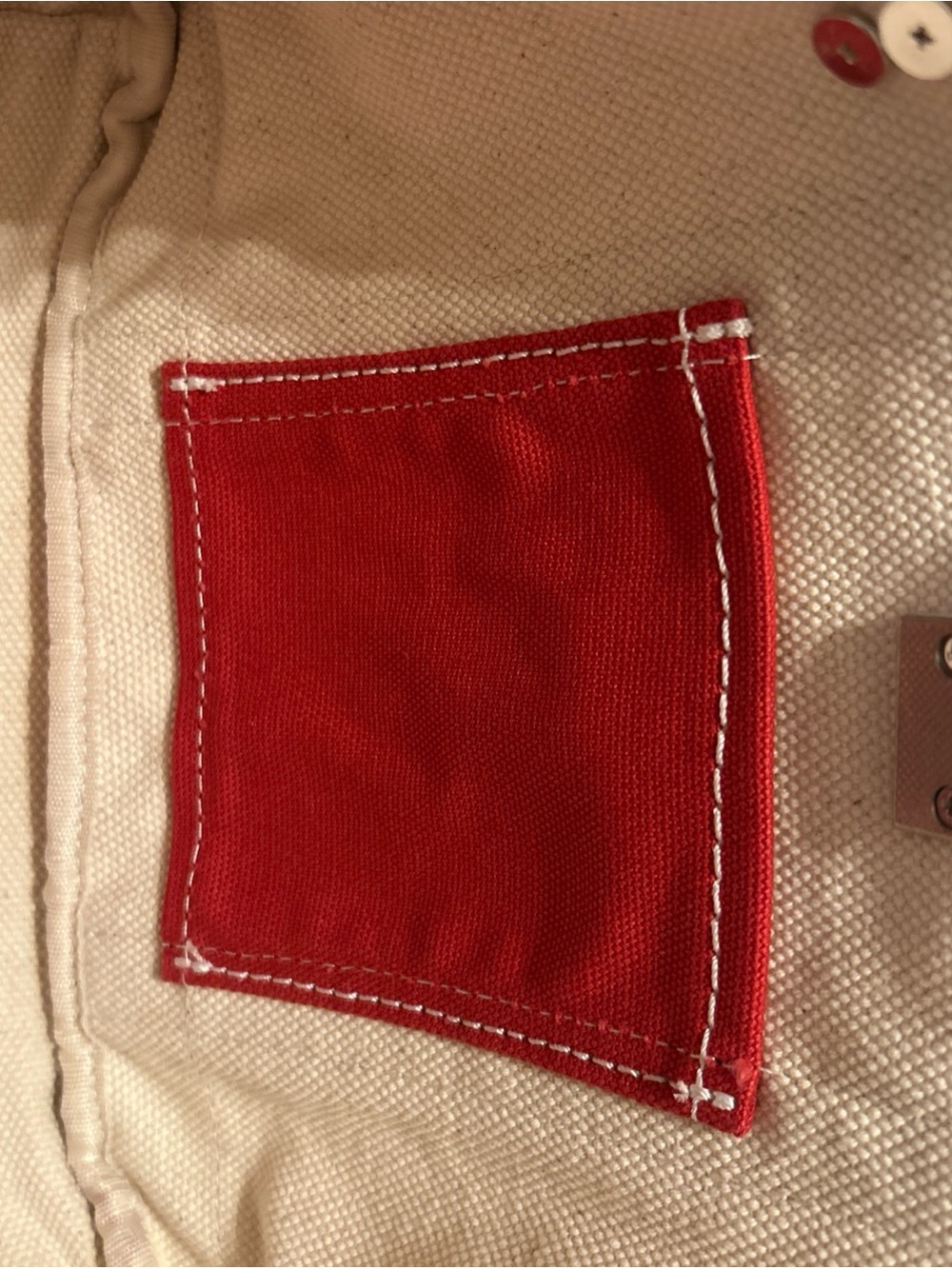 NEW Viral Sunwin Boatkin Small Tote Cream canvas/Red Handles Beach Wirkincore - Picture 7 of 13